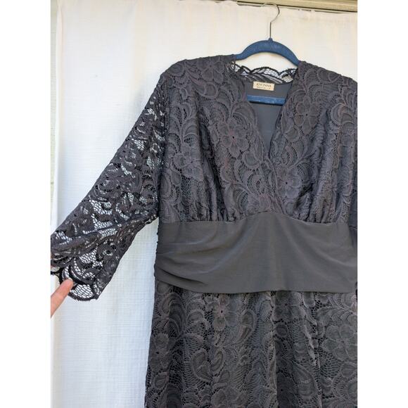 Kiyonna Screen Siren Lace Evening Gown Womens Sz 2X Black Formal Gala Wedding - Picture 6 of 9